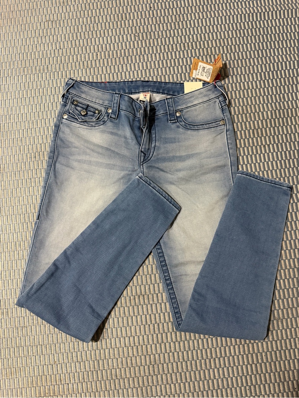 True Religion Slim Fit Light Blue Washed Jeans